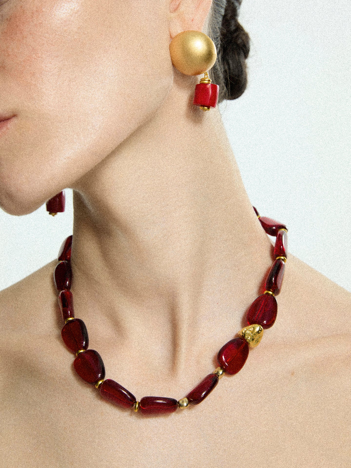 IRREGULAR COLORED GLAZE NECKLACE Necklace TROVE & TONE