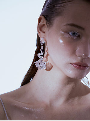 FOSSILIZED DIAMOND DROP EARRINGS