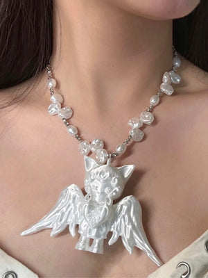 LUCKY WINGED CAT BAG CHARM