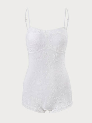 Wavvves FLORAL TEXTURE SQUARE-LEG ONE-PIECE SWIMSUIT | TROVE & TONE