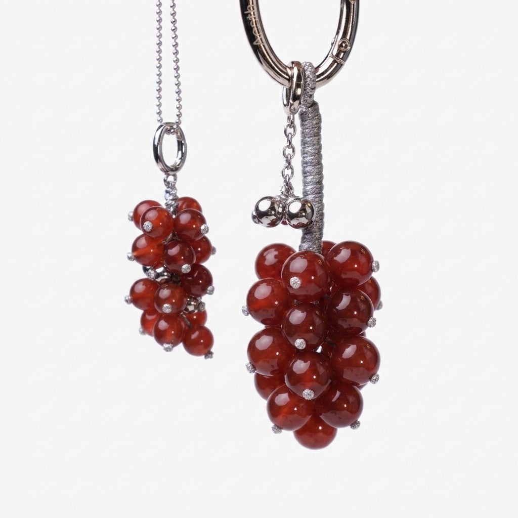 Aesth & Util RED AGATE GRAPE MULTIWAY BAG CHARM | TROVE & TONE