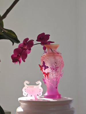 BARBIE PINK LARGE PAPILLON VIF VASE