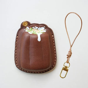 HANDMADE LEATHER CANELE CHARM & FOB CASE