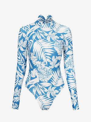 Wavvves OPEN-BACK LACE-UP LONG SLEEVE SURF SWIMSUIT | TROVE & TONE