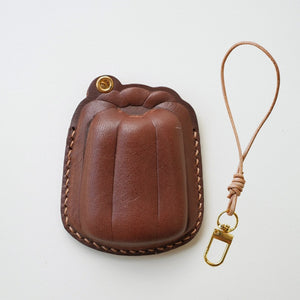 HANDMADE LEATHER CANELE CHARM & FOB CASE