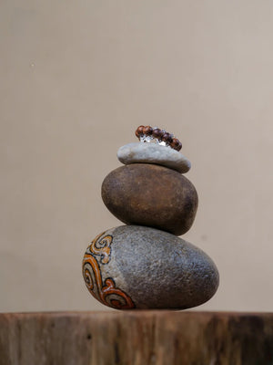 Aesth & Util BEADED NATURAL SANDALWOOD RING | TROVE & TONE
