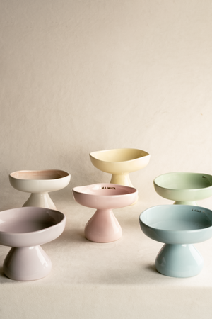 PASTEL CERAMIC ELEVATED PET BOWL