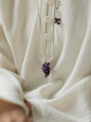 AESTH & UTIL AMETHYST GRAPE PENDANT NECKLACE | TROVE & TONE
