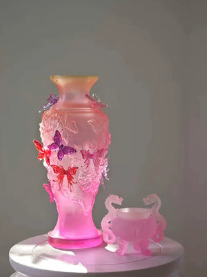 BARBIE PINK LARGE PAPILLON VIF VASE
