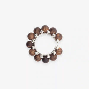AESTH & UTIL BEADED NATURAL SANDALWOOD RING | TROVE & TONE