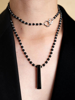 AESTH & UTIL BLACK AGATE MULTIWAY CHAIN | TROVE & TONE