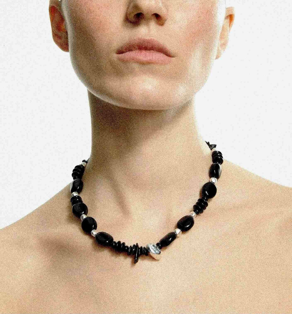 Limb BLACK & SILVER BEADED NECKLACE | TROVE & TONE