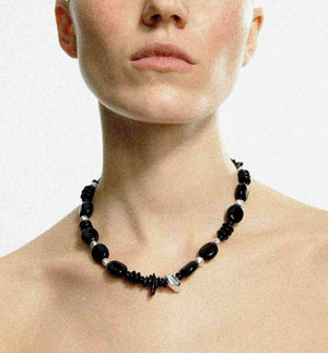 Limb BLACK & SILVER BEADED NECKLACE | TROVE & TONE