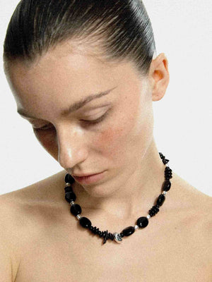 Limb BLACK & SILVER BEADED NECKLACE | TROVE & TONE