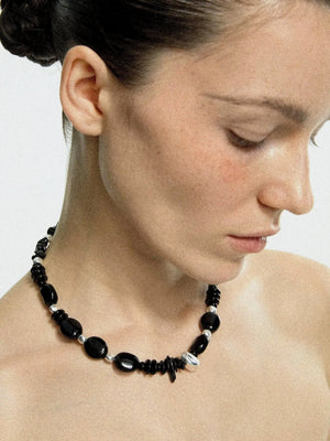 Limb BLACK & SILVER BEADED NECKLACE | TROVE & TONE