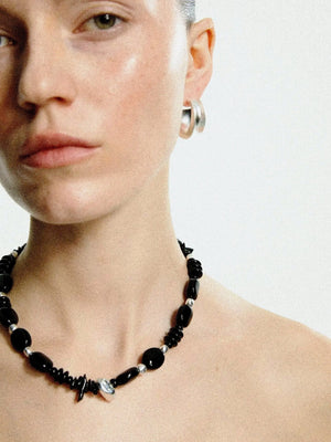Limb BLACK & SILVER BEADED NECKLACE | TROVE & TONE