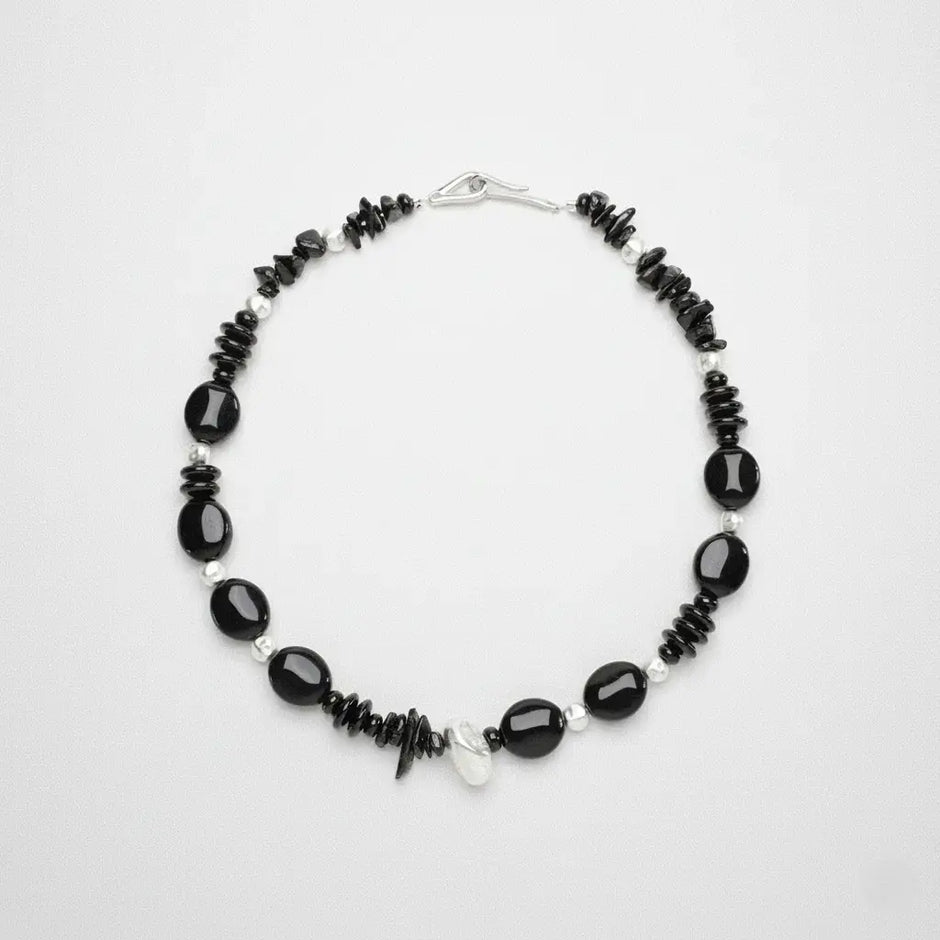 Limb BLACK & SILVER BEADED NECKLACE | TROVE & TONE