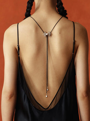 WANYEE CRAFT PEARL CLOUD KNOT LEATHER LONGLINE NECKLACE | TROVE & TONE