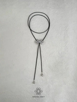 WANYEE CRAFT PEARL CLOUD KNOT LEATHER LONGLINE NECKLACE | TROVE & TONE