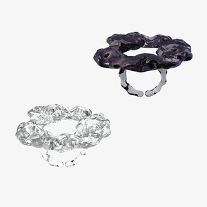 FOSSILIZED DIAMOND DISC RING