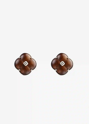 AESTH & UTIL ETERNAL KNOT NATURAL SANDALWOOD STUDS | TROVE & TONE