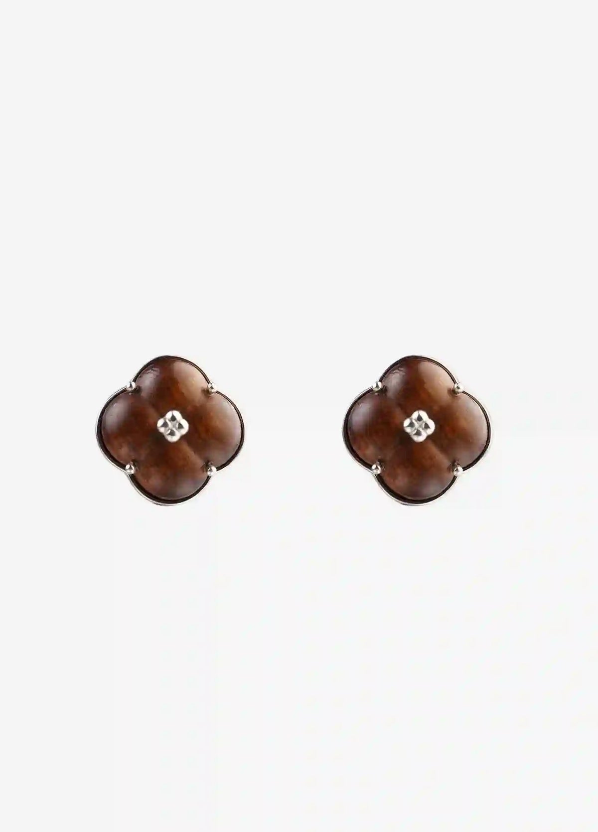 AESTH & UTIL ETERNAL KNOT NATURAL SANDALWOOD STUDS | TROVE & TONE