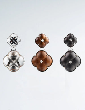 AESTH & UTIL ETERNAL KNOT PURPLE SANDALWOOD STUDS | TROVE & TONE
