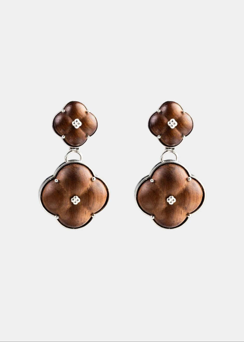 AESTH & UTIL ETERNAL KNOT NATURAL SANDALWOOD STUDS | TROVE & TONE