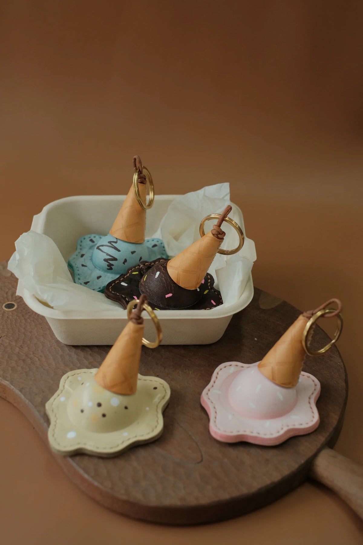 ChengTian HANDMADE LEATHER ICE CREAM CHARM | TROVE & TONE