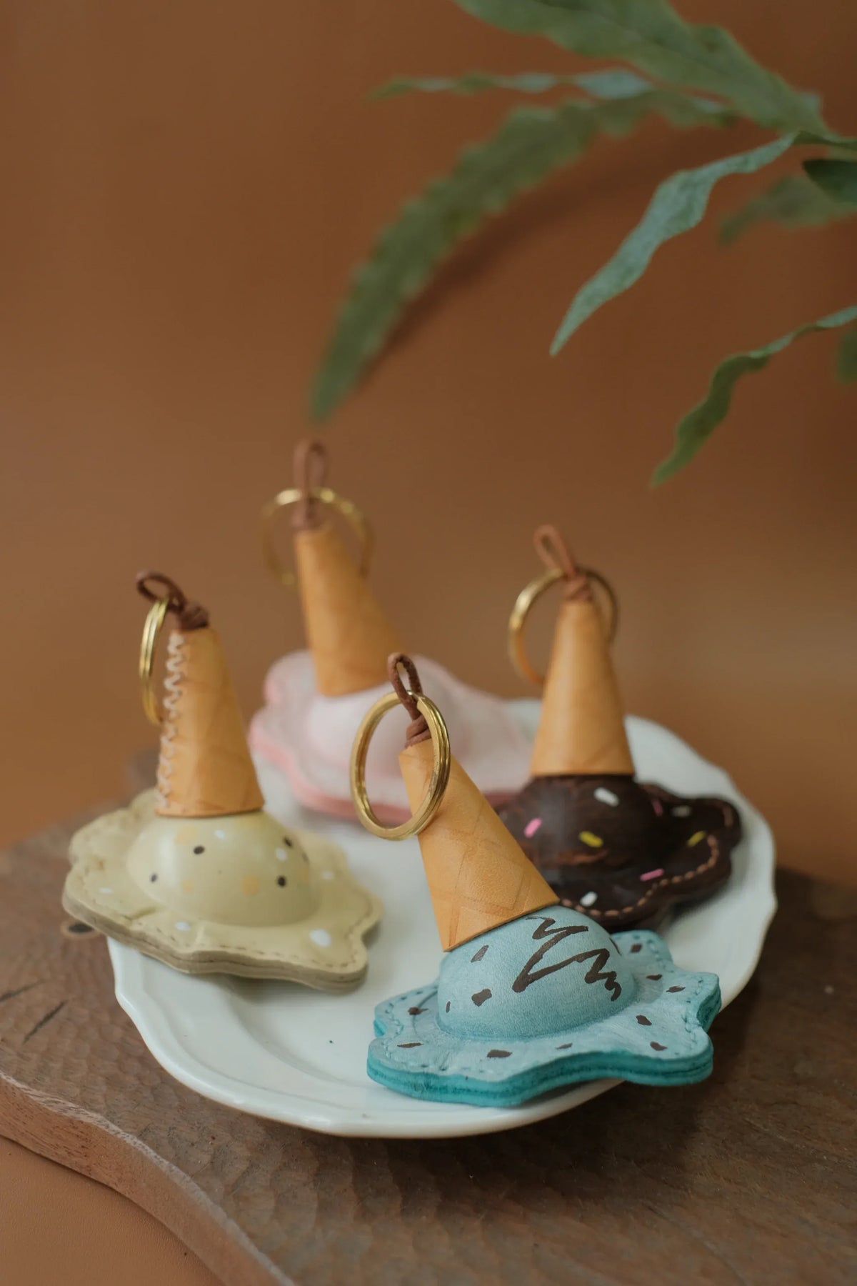 ChengTian HANDMADE LEATHER ICE CREAM CHARM | TROVE & TONE
