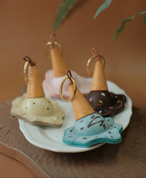 ChengTian HANDMADE LEATHER ICE CREAM CHARM | TROVE & TONE