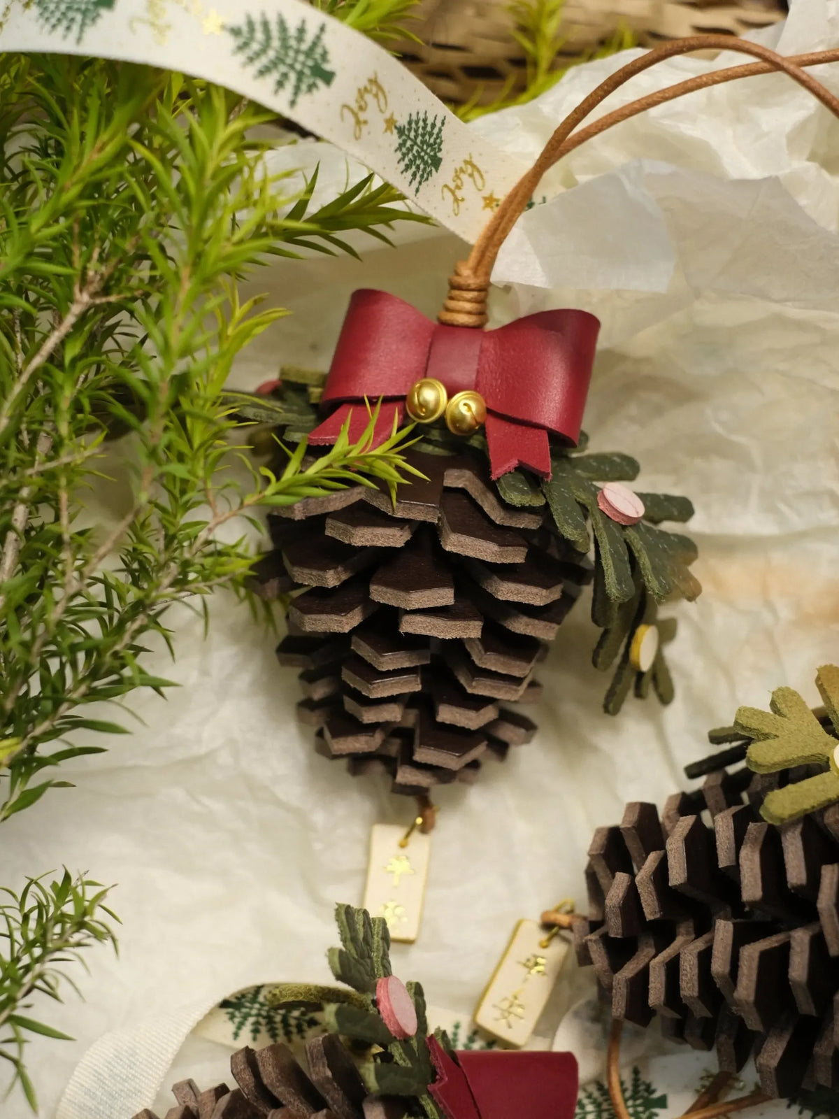 ChengTian HANDMADE LEATHER PINECONE CHARM | TROVE & TONE