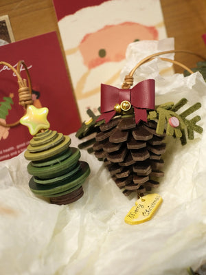 ChengTian HANDMADE LEATHER PINECONE CHARM | TROVE & TONE
