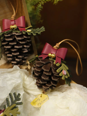 ChengTian HANDMADE LEATHER PINECONE CHARM | TROVE & TONE