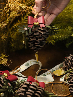 ChengTian HANDMADE LEATHER PINECONE CHARM | TROVE & TONE