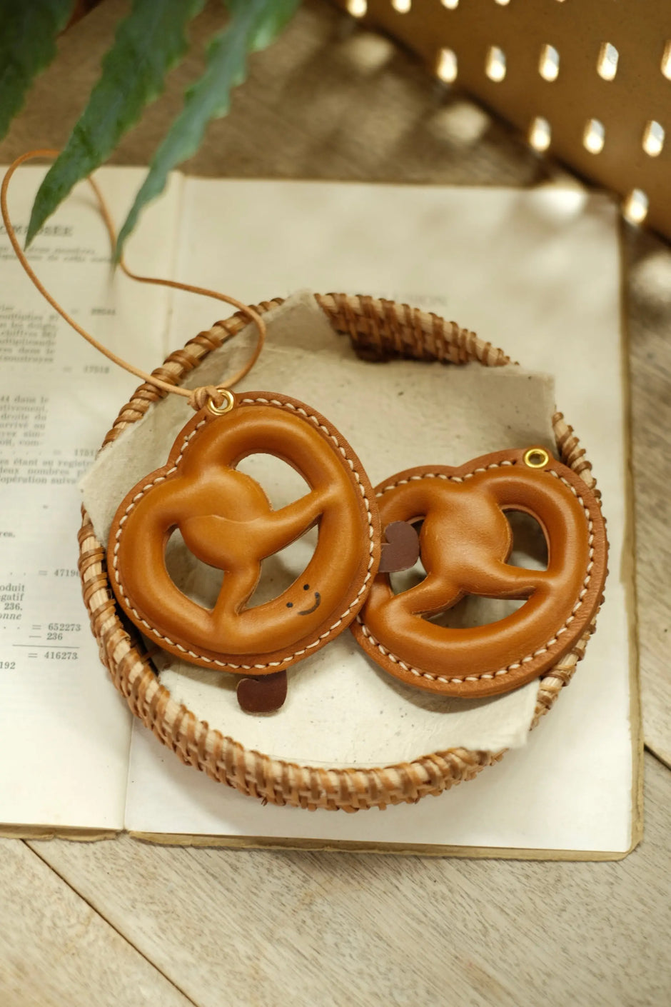 ChengTian HANDMADE LEATHER PRETZEL CHARM | TROVE & TONE
