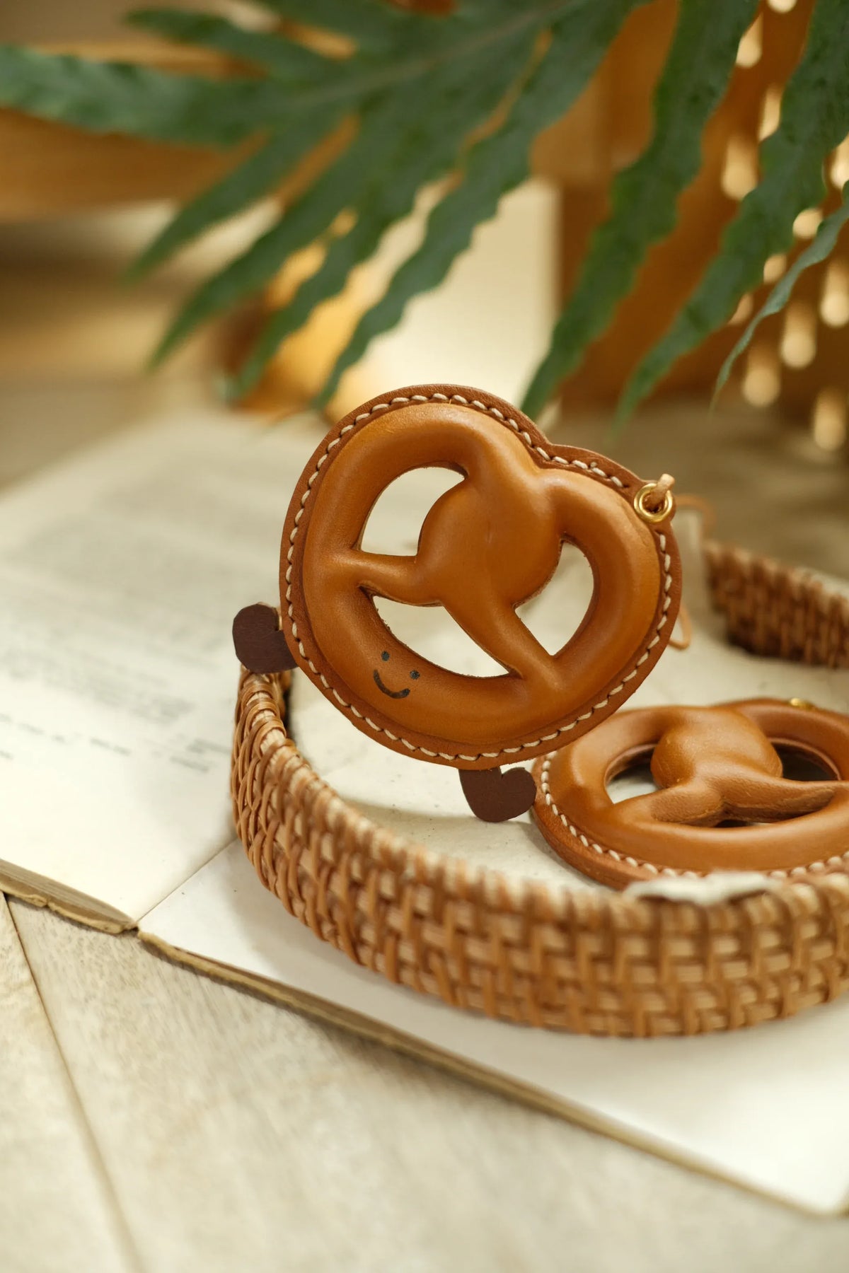 ChengTian HANDMADE LEATHER PRETZEL CHARM | TROVE & TONE