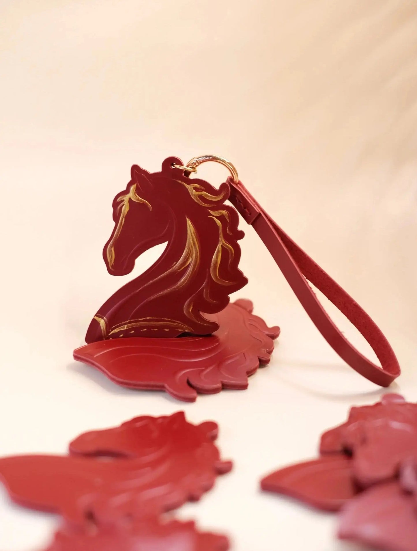 ChengTian HANDMADE LEATHER RED HORSE CHARM | TROVE & TONE