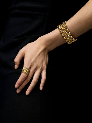 Limb INTERLACED TEXTURED WIDE BRACELET | TROVE & TONE