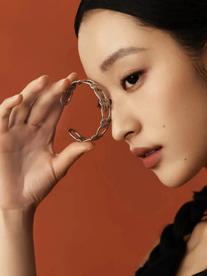 WANYEE CRAFT INTERLOCKING DOUBLE COIN KNOT CUFF | TROVE & TONE