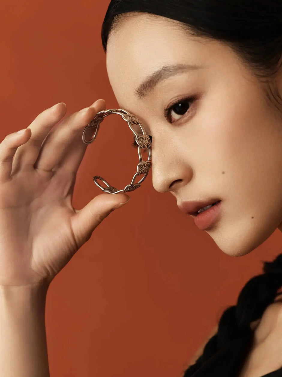WANYEE CRAFT INTERLOCKING DOUBLE COIN KNOT CUFF | TROVE & TONE