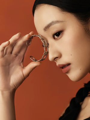 WANYEE CRAFT INTERLOCKING DOUBLE COIN KNOT CUFF | TROVE & TONE