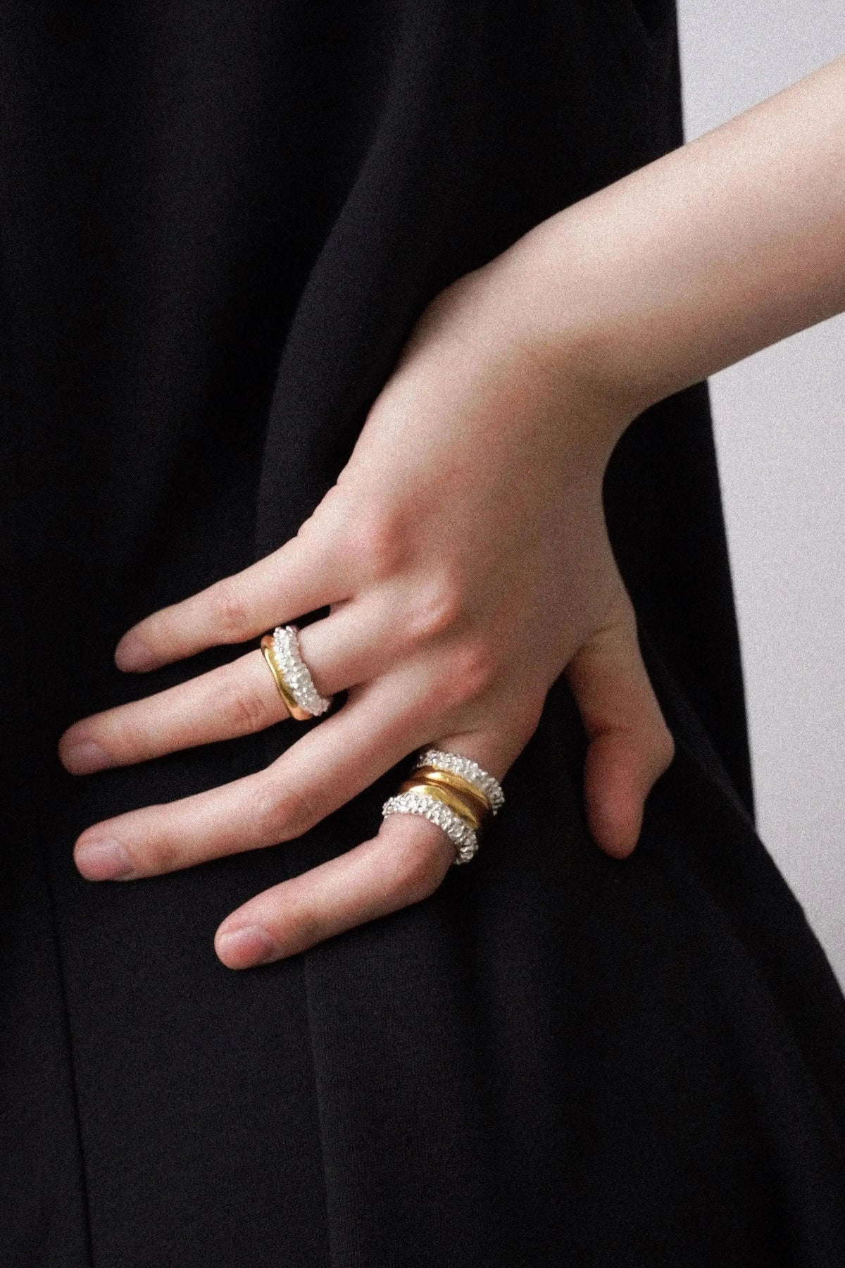 Limb IRREGULAR MOLTEN TWO-TONE OPEN RING | TROVE & TONE