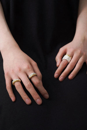 Limb IRREGULAR MOLTEN TWO-TONE OPEN RING | TROVE & TONE