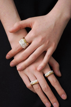Limb IRREGULAR MOLTEN TWO-TONE OPEN RING | TROVE & TONE