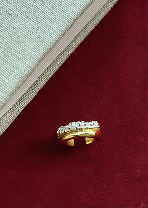 Limb IRREGULAR MOLTEN TWO-TONE OPEN RING | TROVE & TONE
