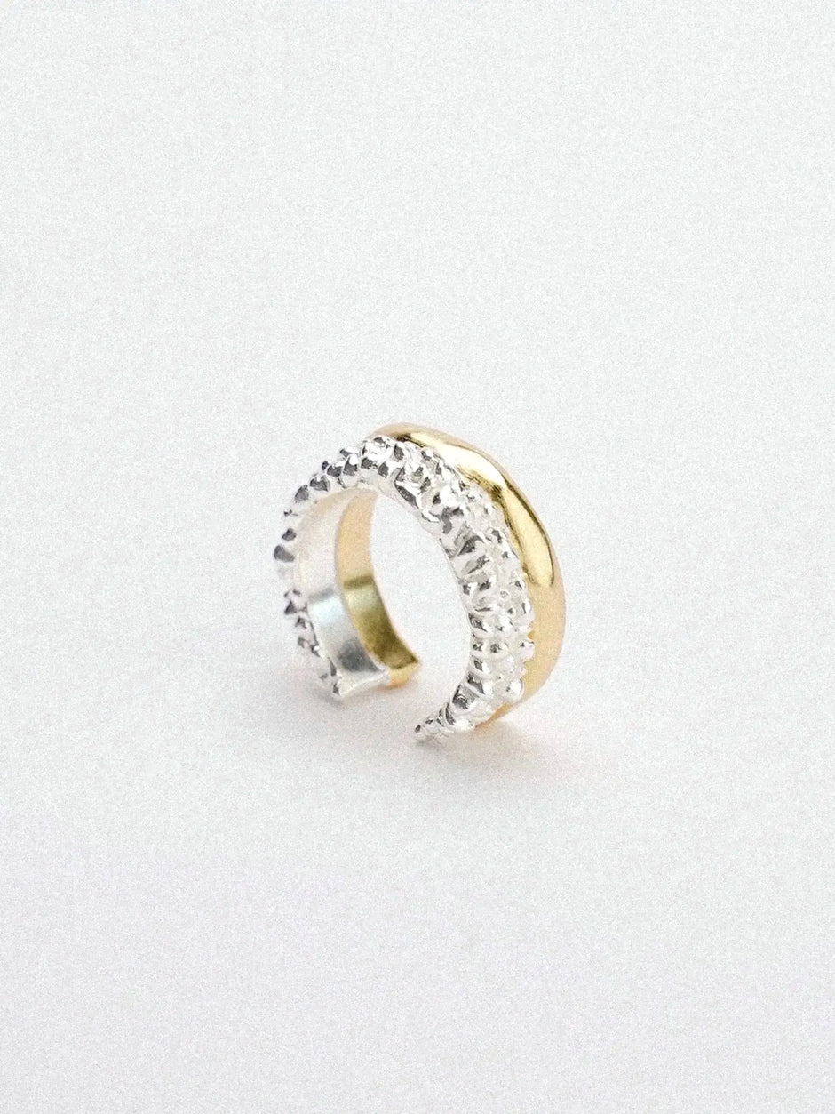 Limb IRREGULAR MOLTEN TWO-TONE OPEN RING | TROVE & TONE