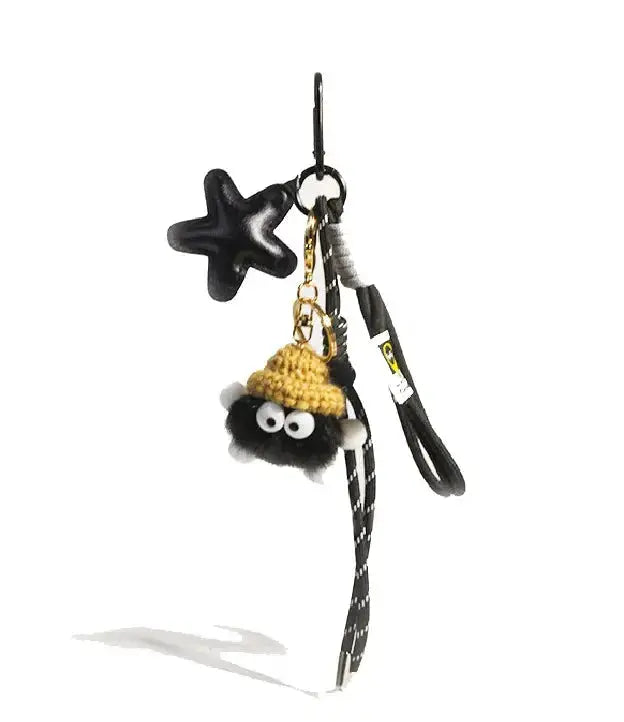 Little Monster Star Plush Bag Charm keychain Black
