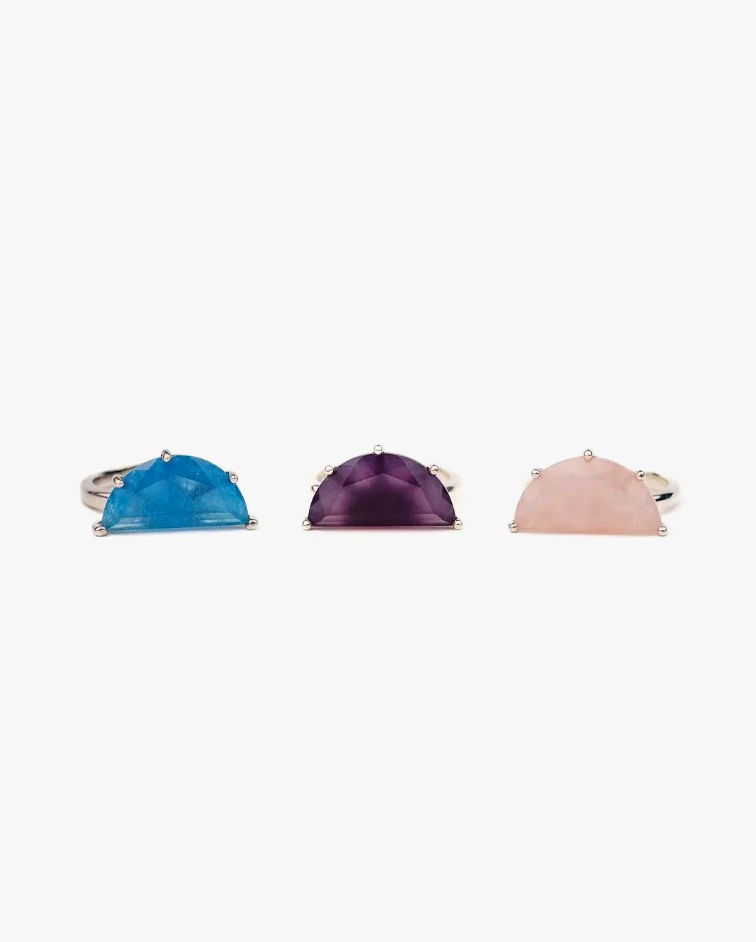 AESTH & UTIL MOON PHASE SEMICIRCLE GEMSTONE RING | TROVE & TONE