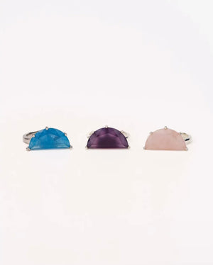 AESTH & UTIL MOON PHASE SEMICIRCLE GEMSTONE RING | TROVE & TONE